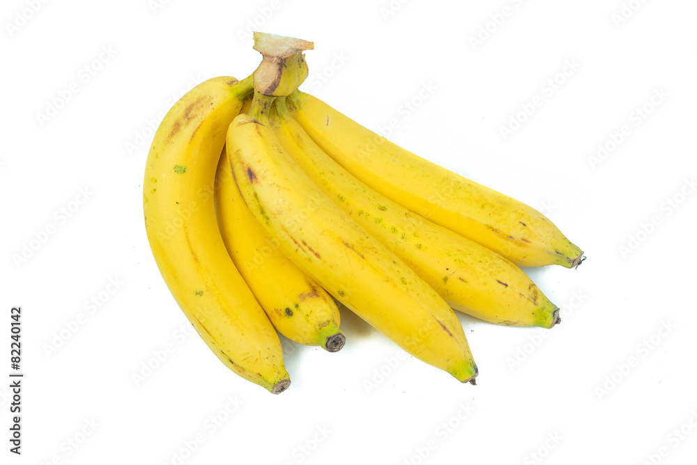 Close up of a banana. Isolated on white.