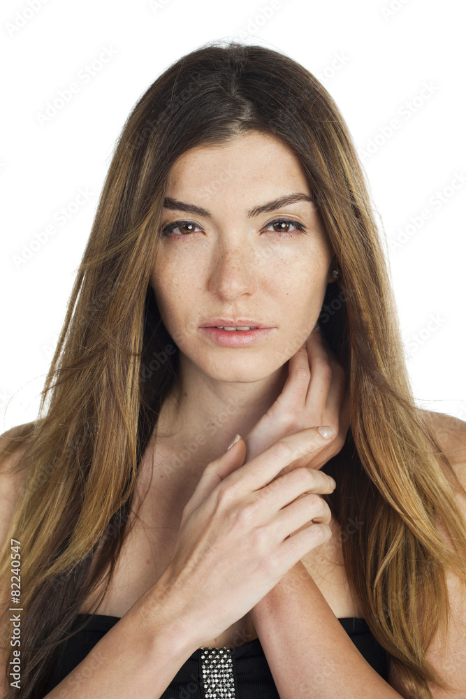 Portrait close up of young beautiful blonde woman Portrait close up of young beautiful blonde woman