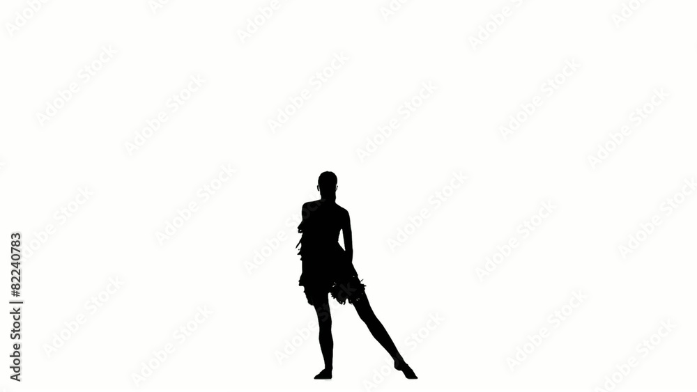 Young cheerleader with pom-poms , Silhoutte, slow motion Young cheerleader with pom-poms , Silhoutte, slow motion