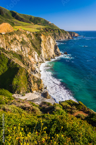 View of the rocky Pacific Coast, in Big Sur, California. photo