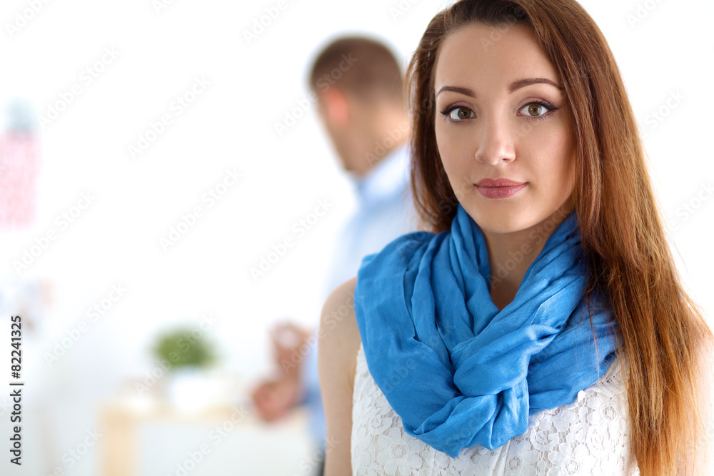 Portrait of attractive female  designer in office