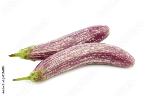 Wallpaper Mural two striped aubergines on a white background Torontodigital.ca