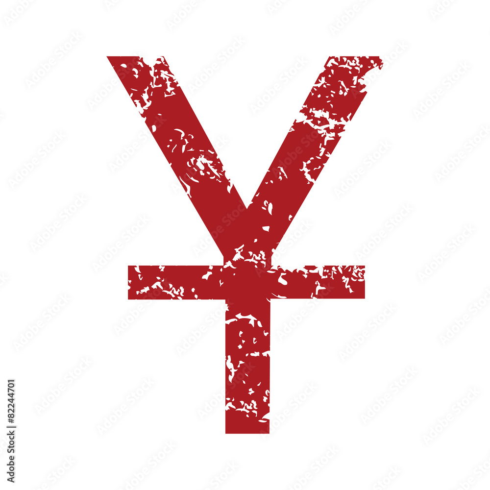 Obraz premium Red grunge currency yen logo