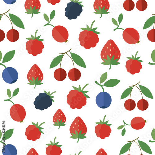Seamless pattern with berries. Vector background
