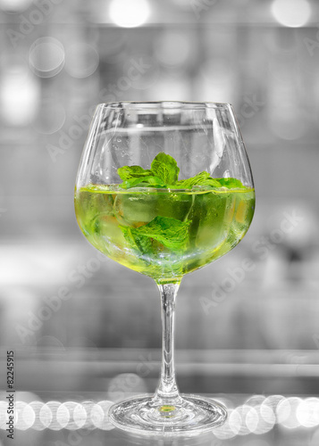 cocktail on black and white background