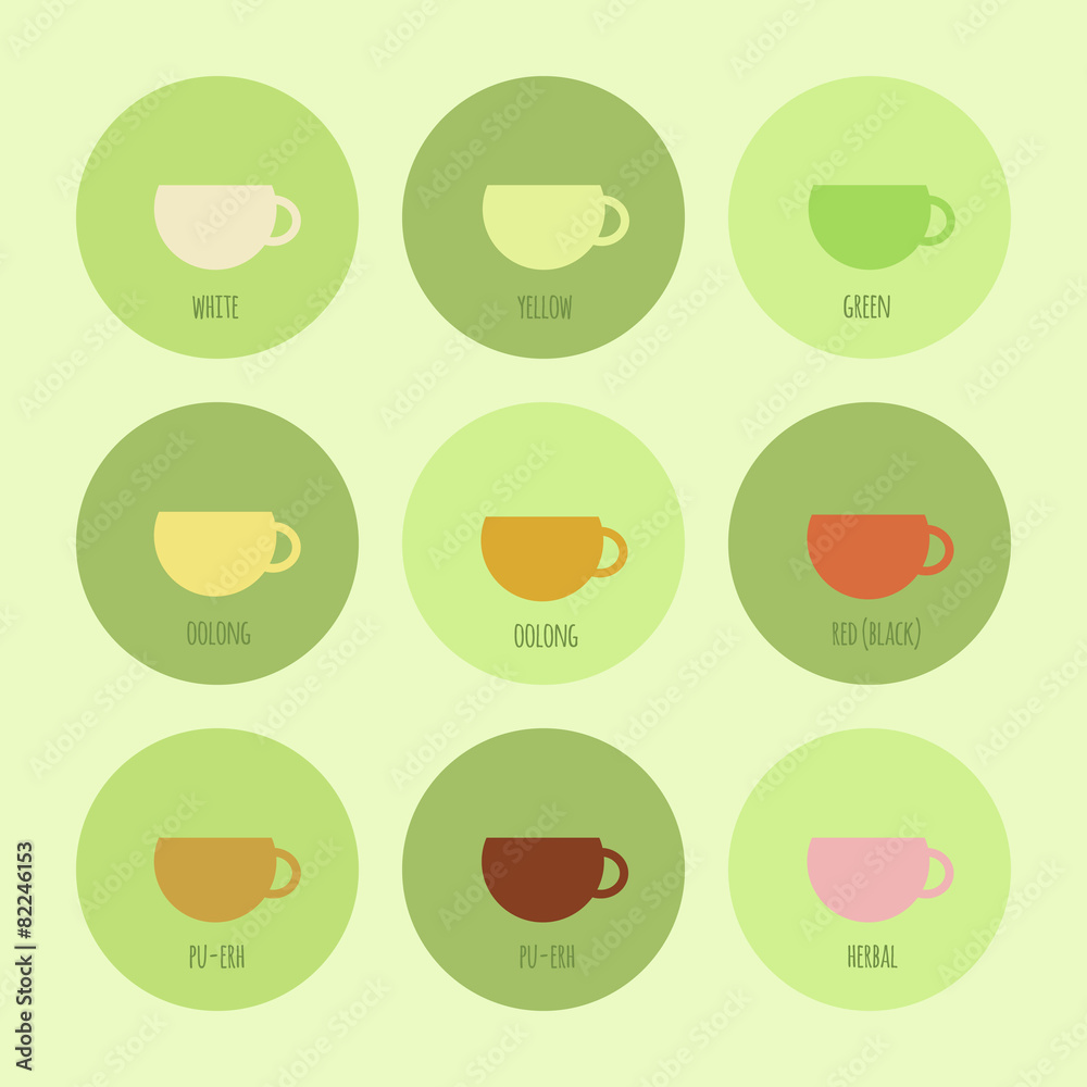 Tea icons set Tea icons set