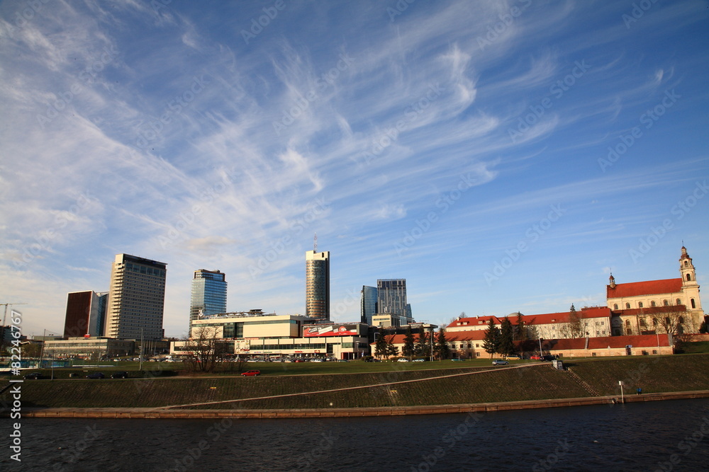 Naklejka premium Rigth bank of the Neris,Vilnius