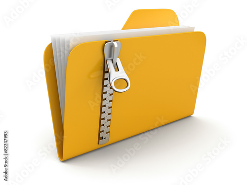 Folder and list with zipper (clipping path included)