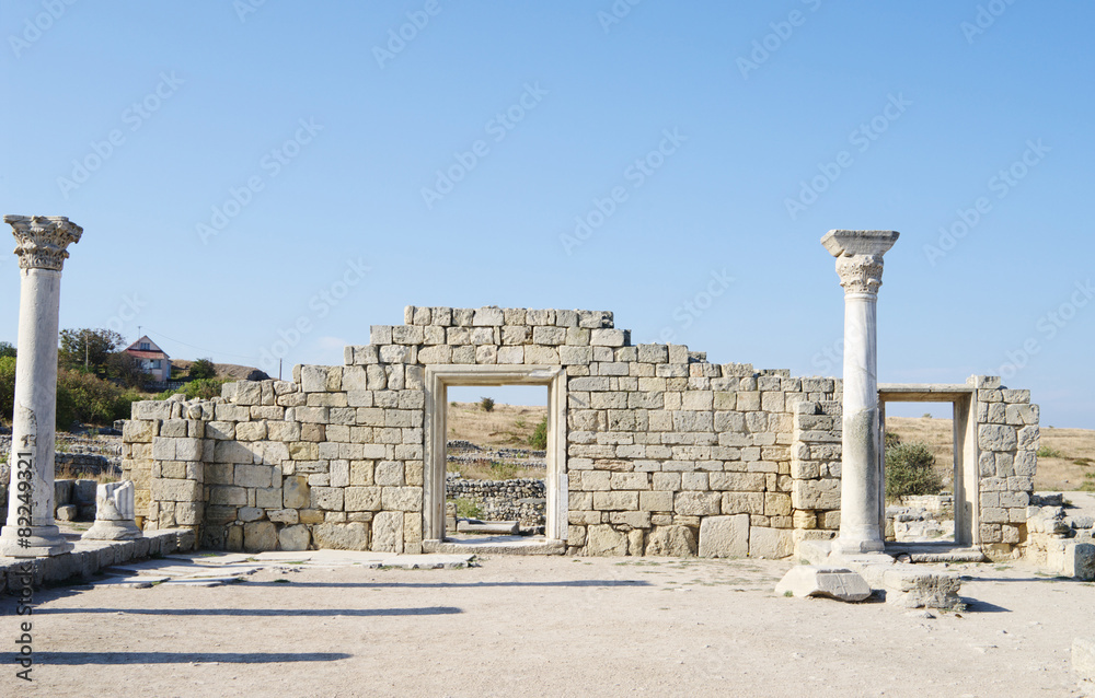 Chersonesos Tauric, view of Basilica  VI-X c. ,Crimea.