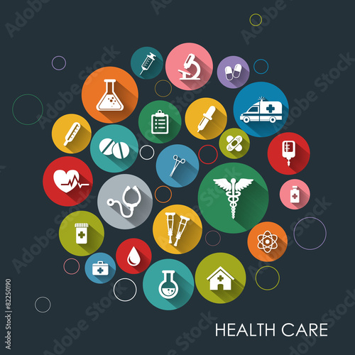 Health care backround with flat icons
