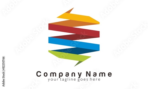 Free Download Colorful Ribbon Logo Vector - GFXLoad