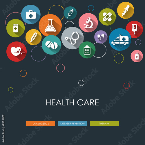Health care backround with flat icons