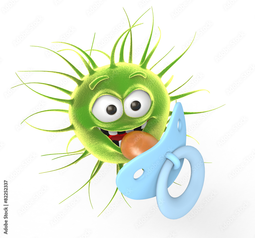 Bacteria with pacifier ilustración de Stock Adobe Stock