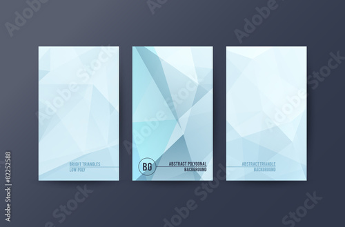 Set of banners with polygonal abstract background photo