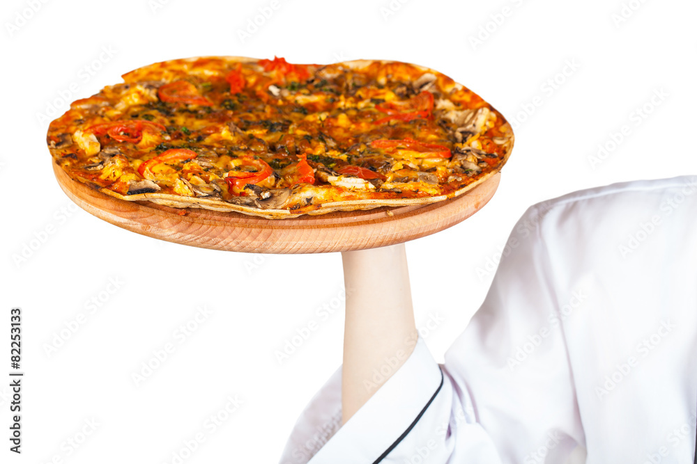 hot pizza in hand