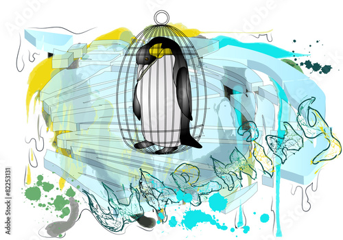 polar ice and penguin