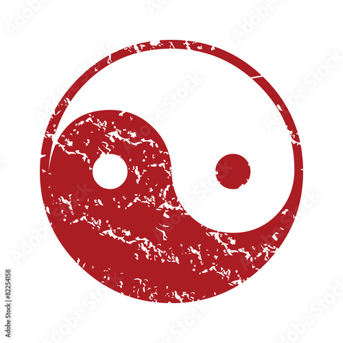 Red grunge Taoism logo