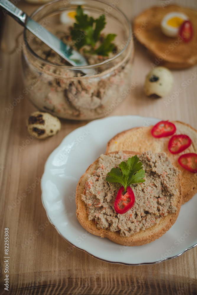 Toast with homemade pate