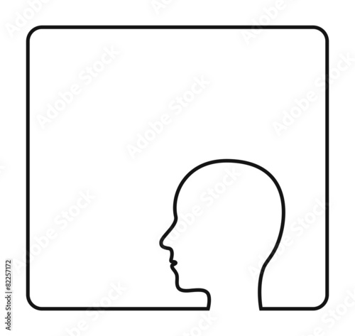 human head contour outline frame icon