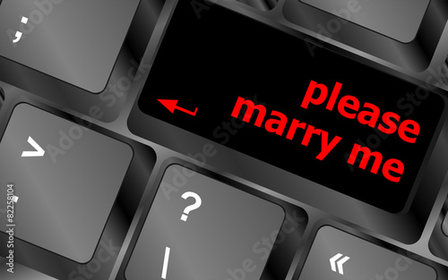 button keypad keyboard key with please marry me words vector