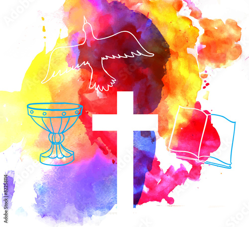 colorful abstract background with cross