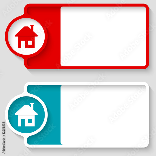 Colored boxes for your text and home symbol