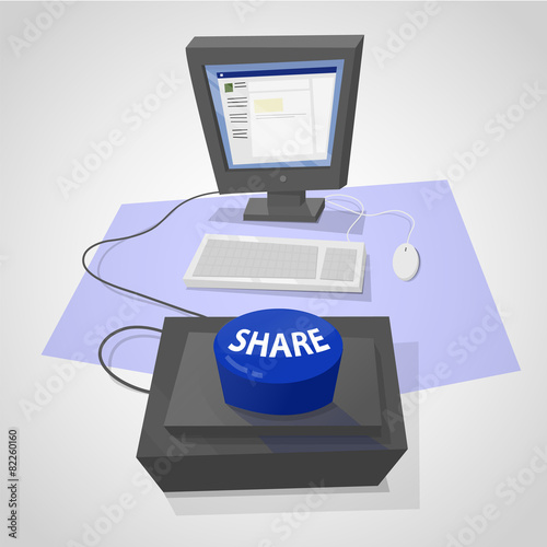 Blue button to share.