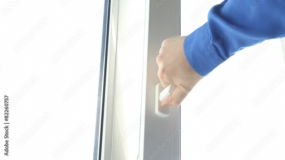 View of opening a window vertically View of opening a window vertically