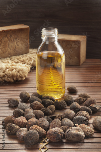 shea nuts on a natural background