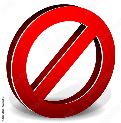 Red prohibition, restriction - No entry sign. Vector Illustratio