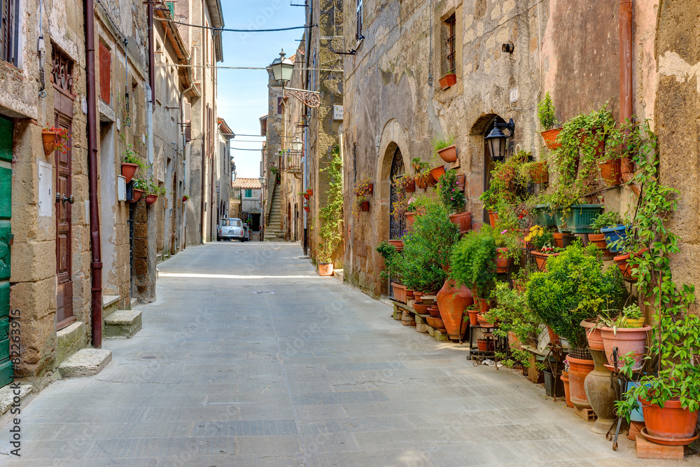 Alley old town Tuscany Italy