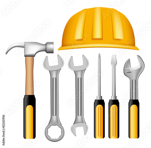 Set of Realistic Metallic Maintenance Tools