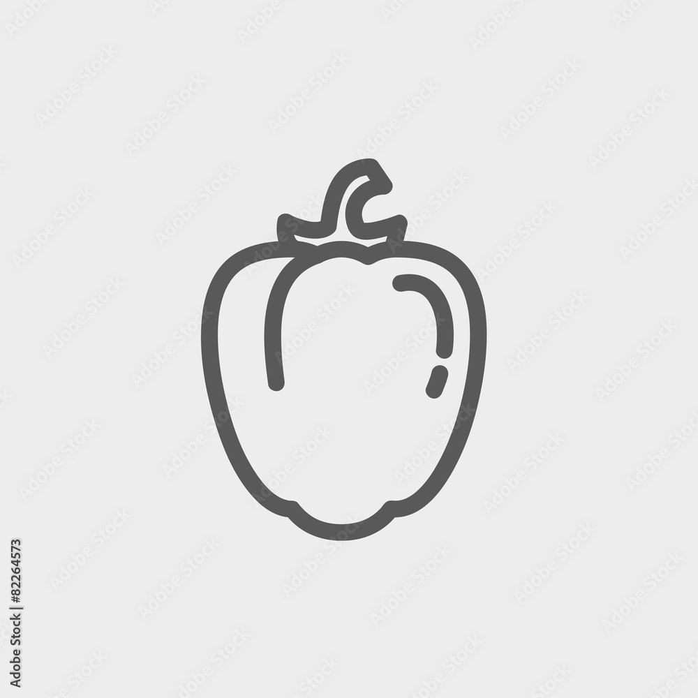Obraz premium Bell pepper thin line icon