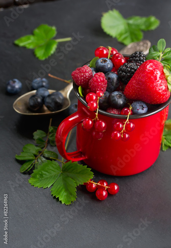 set of fresh berries