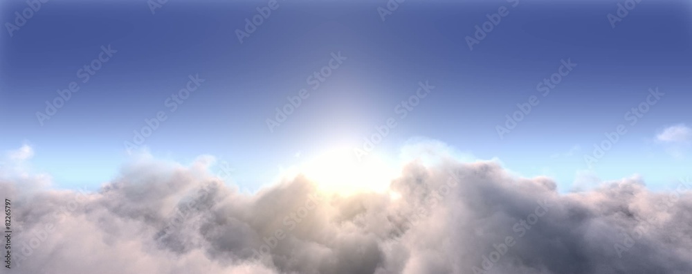 Spectacular flight through the clouds