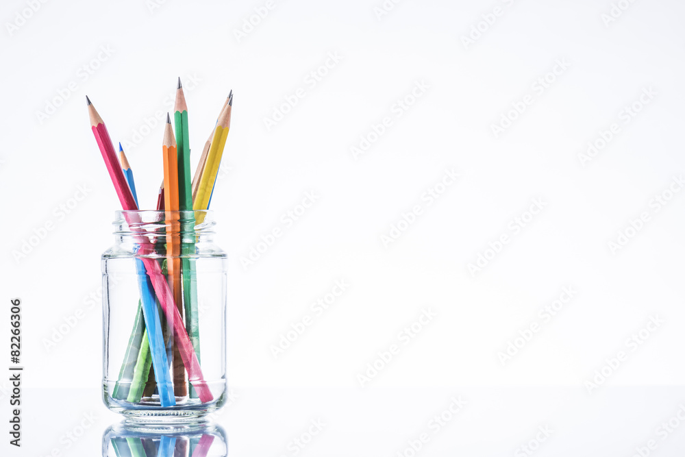 School and office supplies. Blue tinted with copy space. School and office supplies. Blue tinted with copy space.