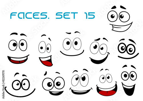 Cartoon laughing faces with googly eyes Stock Vector | Adobe Stock