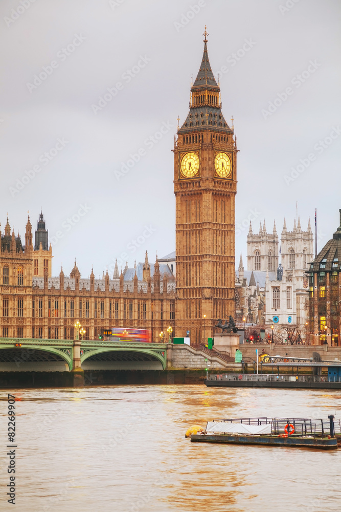 London with the Clock Tower and Houses of Parliament