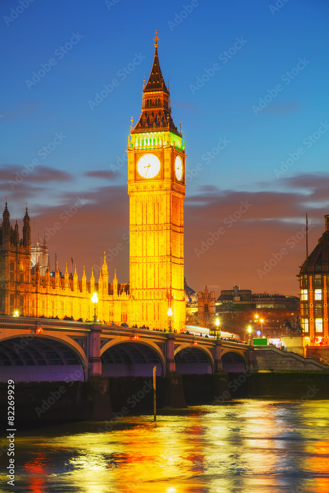 London with the Clock Tower and Houses of Parliament