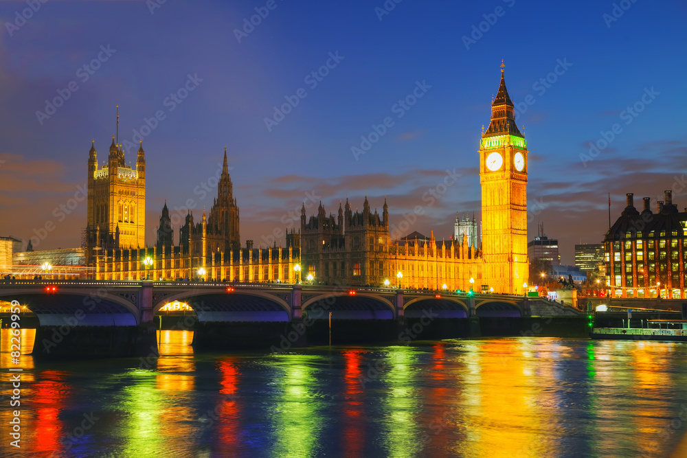 London with the Clock Tower and Houses of Parliament