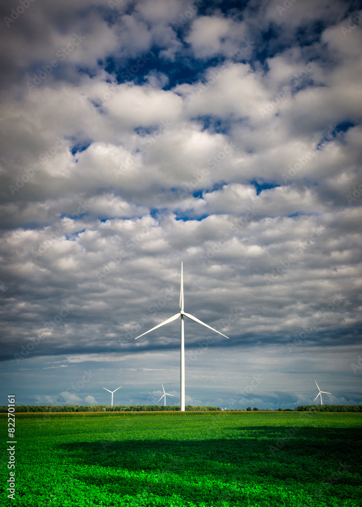 Wind Turbine in the Distance Under Cloudy Sky Wind Turbine in the Distance Under Cloudy Sky