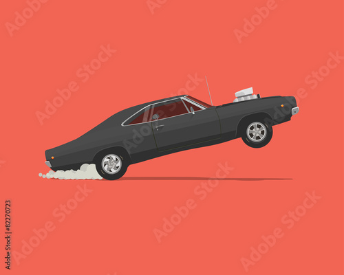 Dragster. Vector flat styled illustration