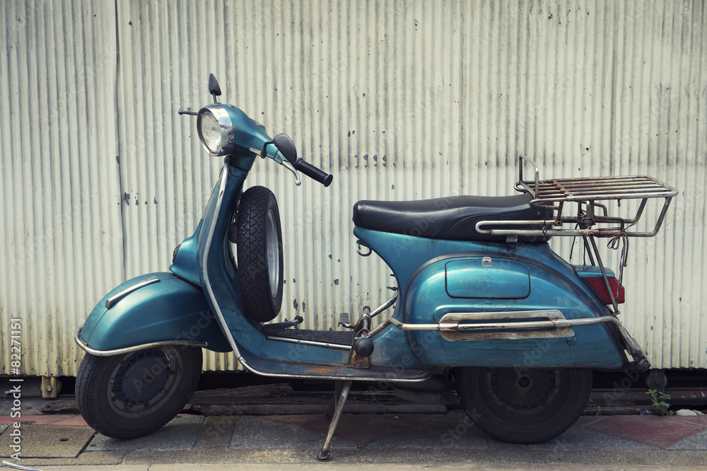 Old Fashioned Blue Scooter