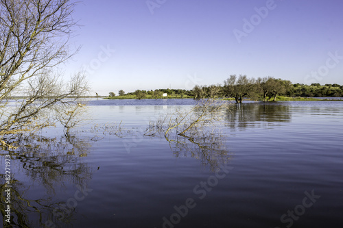 Fototapeta Naklejka Na Ścianę i Meble -  Alqueva Dam lake. It impounds the River Guadiana. Portugal