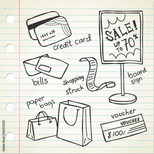 shopping spree doodle