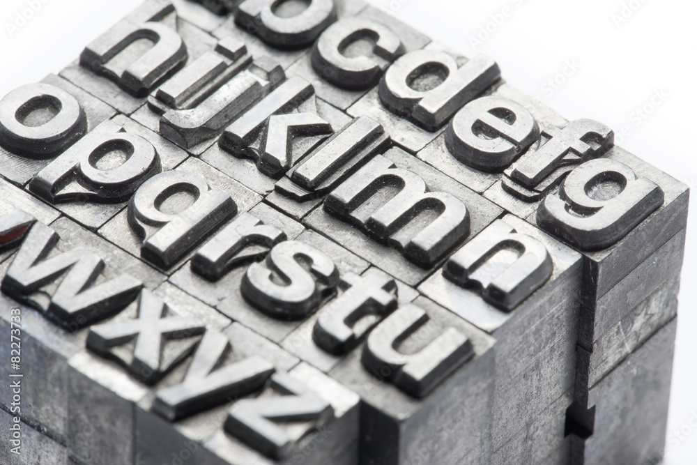 Letterpress - block letter English alphabet and number Letterpress - block letter English alphabet and number