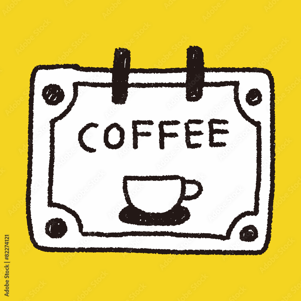 coffee shop sign doodle drawing coffee shop sign doodle drawing