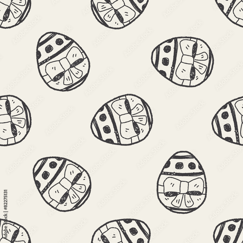 Easter egg doodle seamless pattern background
