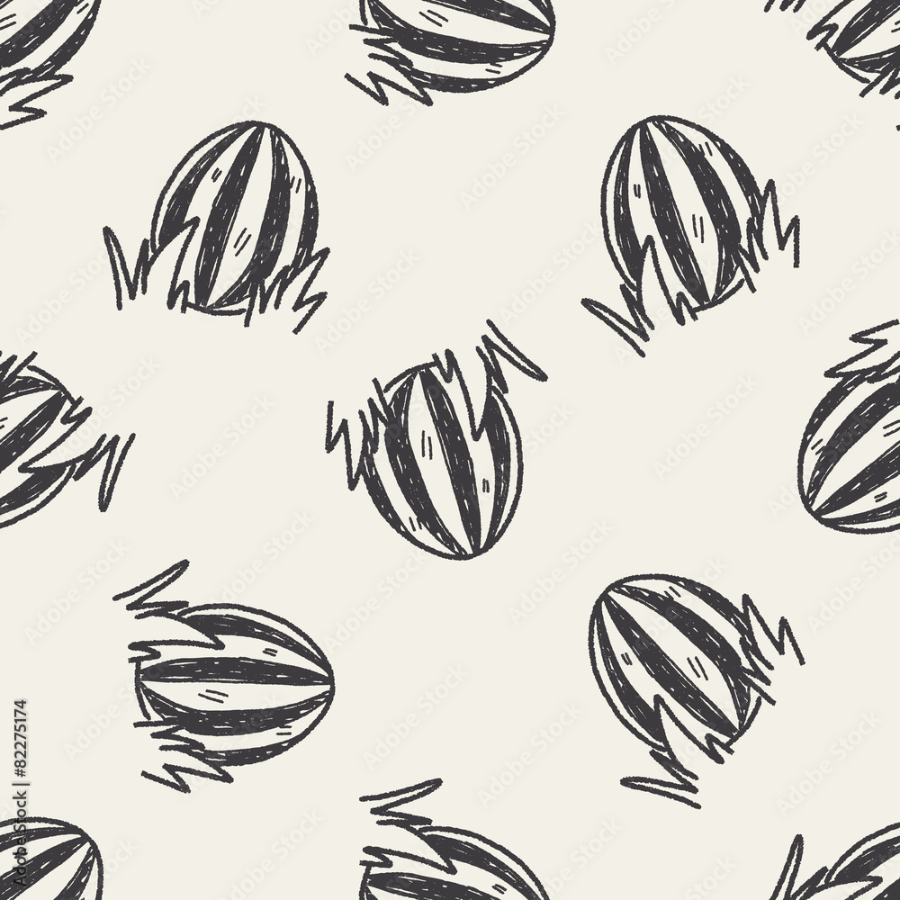 Fototapeta premium Easter egg doodle seamless pattern background