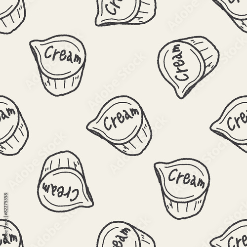 creamer doodle seamless pattern background